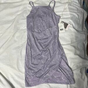 NWT Nickie Lew Girls Dress Lilac Size 8 Glitter Spaghetti Straps Formal Party
